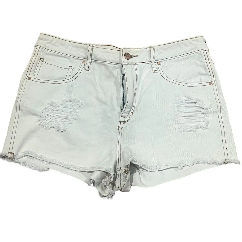 Bullhead Denim Co Women's High-Rise Cutoff Shorts Ivory Standard Size 30 - Image 12