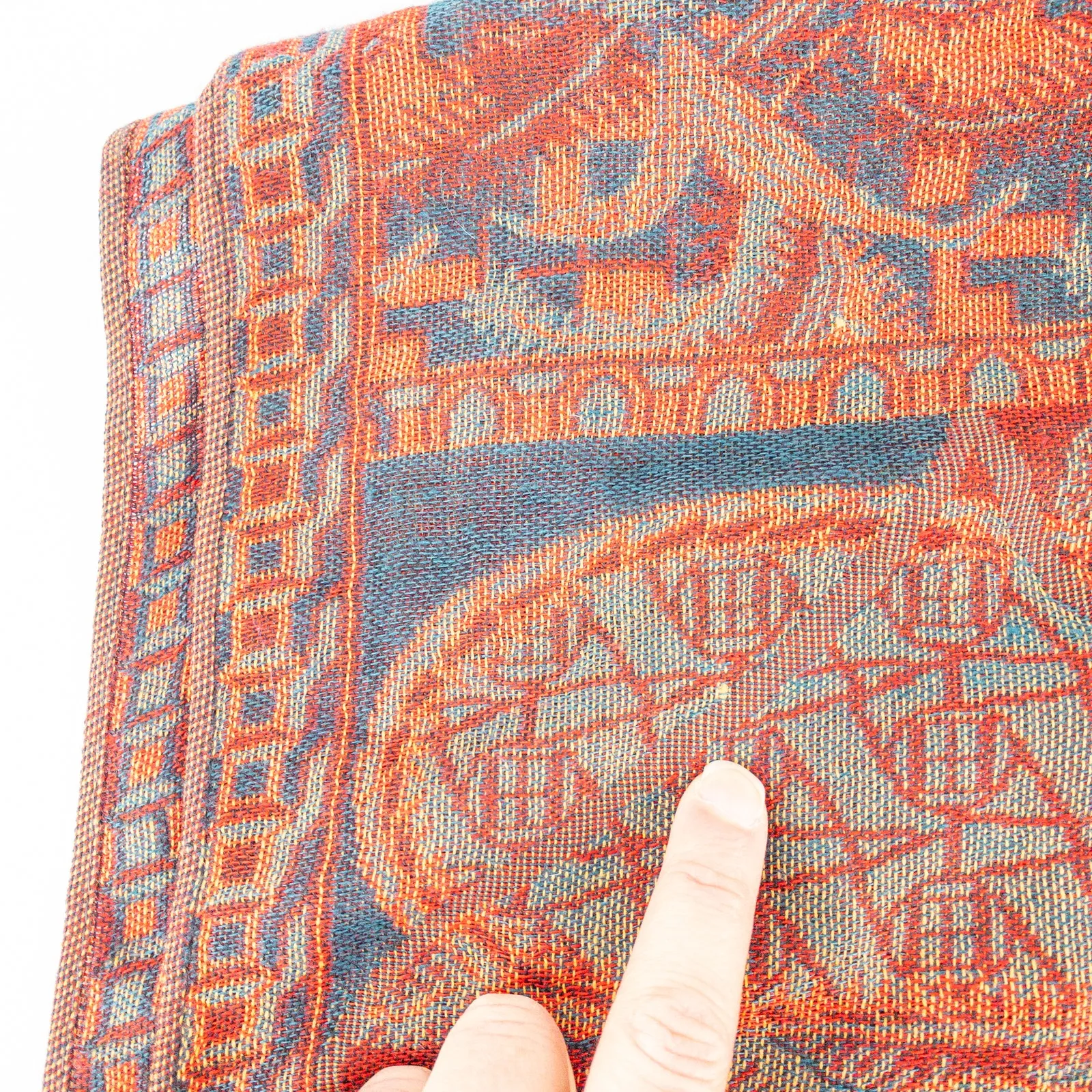 Pashmina Multicolor Red Green Blue Paisley Scarf Womens One Size - Image 8