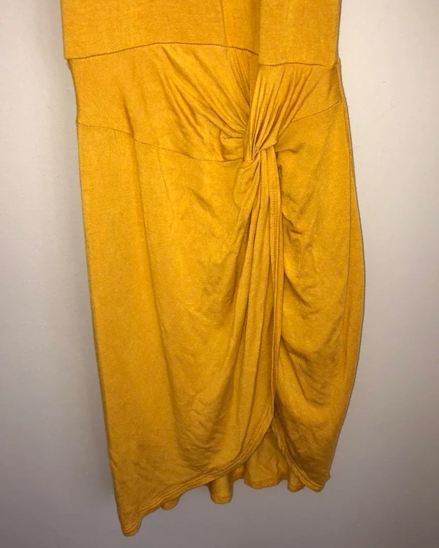 Olia Golden Yellow Knot Bodycon Dress - Image 3