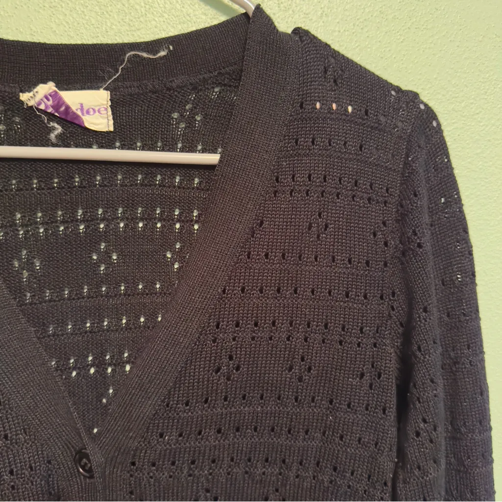 Vtg Women's Black Button - Image 6