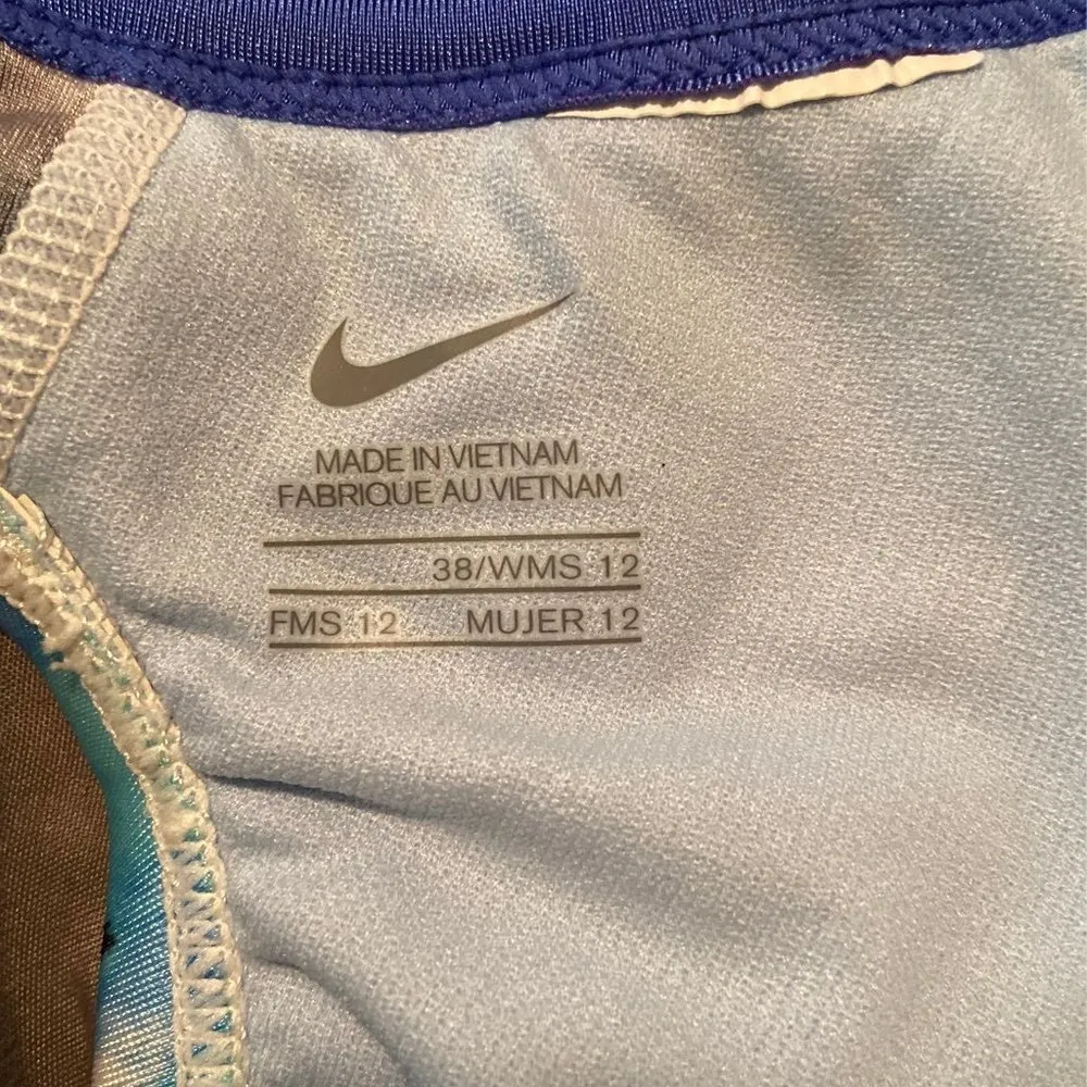 Nike Blue Floral One Piece Competition Swimsuit - Image 7