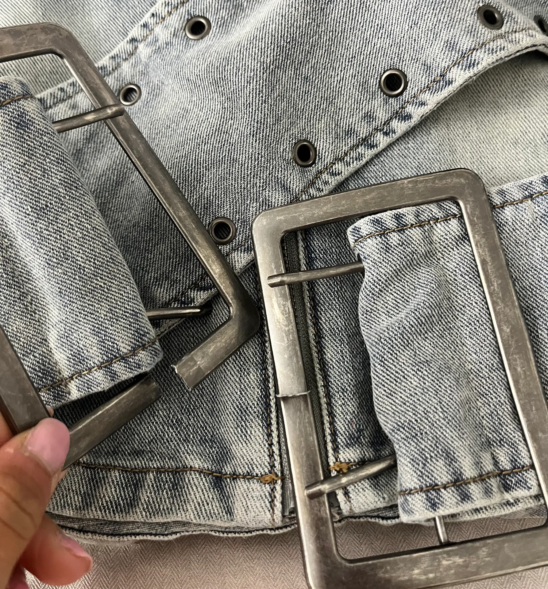 Belt Denim Skirt - Image 5