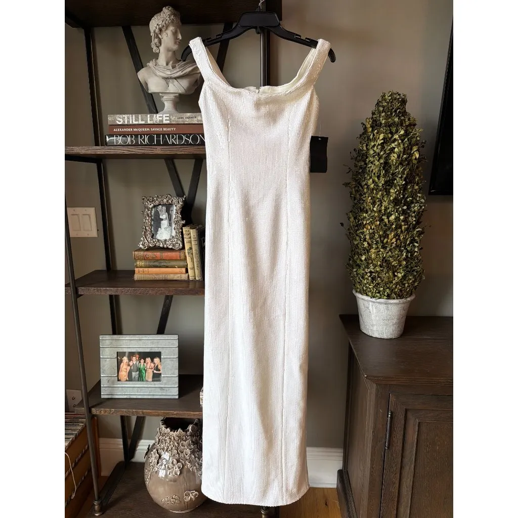 retrofete Jazmina Off Shoulder Sequin Dress White Womens Size XS - Image 6