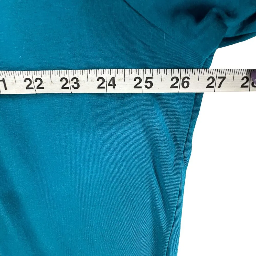 J Jill Pure Jill Wrap Tunic 4XL Teal Blue Scoop Neck 3/4 Sleeve Top Coastal Cozy Size 4X - Image 7