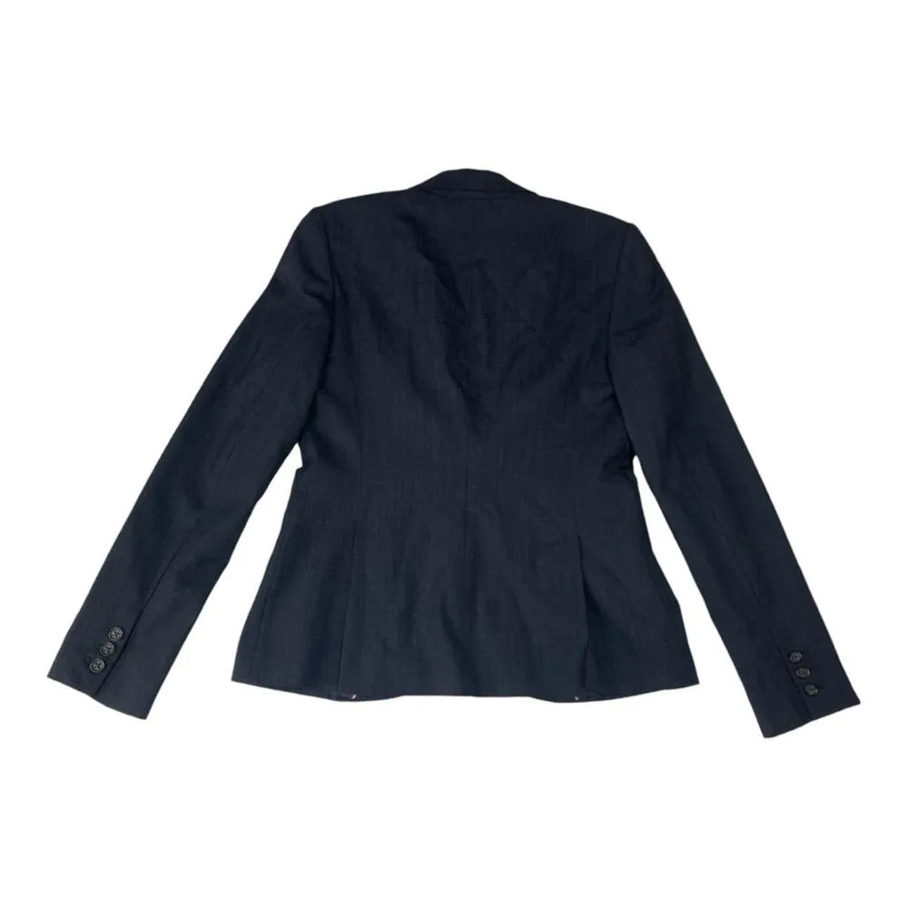 Banana Republic womens 8 wool blend blazer dark blue suit jacket business work - Image 2