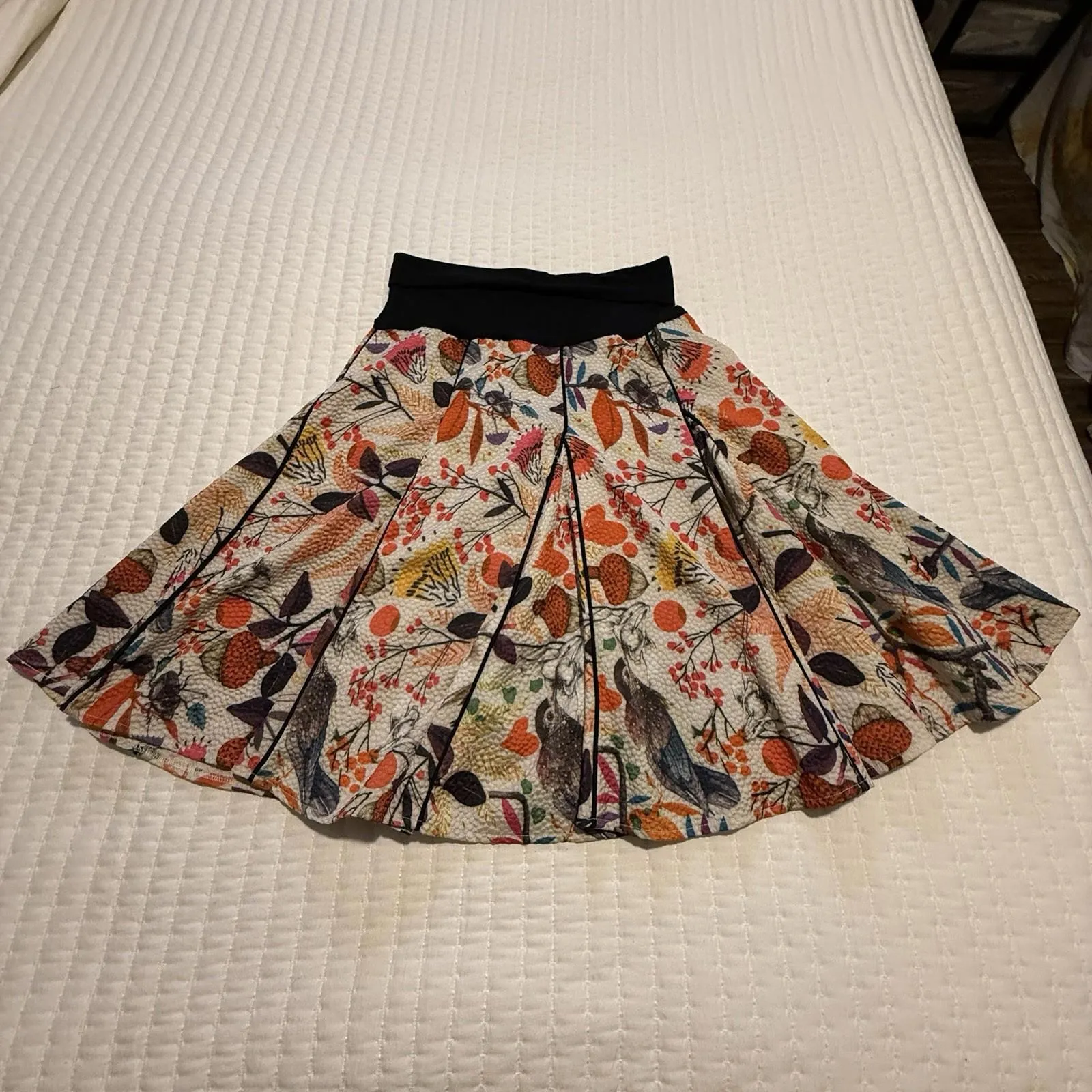 Women’s Eva Franco Bird Flower Print A Line Swing Skirt Multi Color Size 6 - Image 15