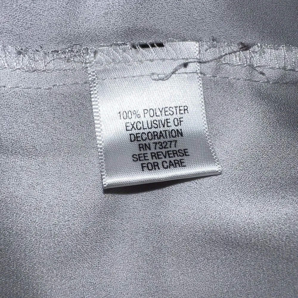 Apt 9 Womens Blouse Top Shirt Lace Trim Silky Lightweight Long Sleeve Blue XL - Image 11