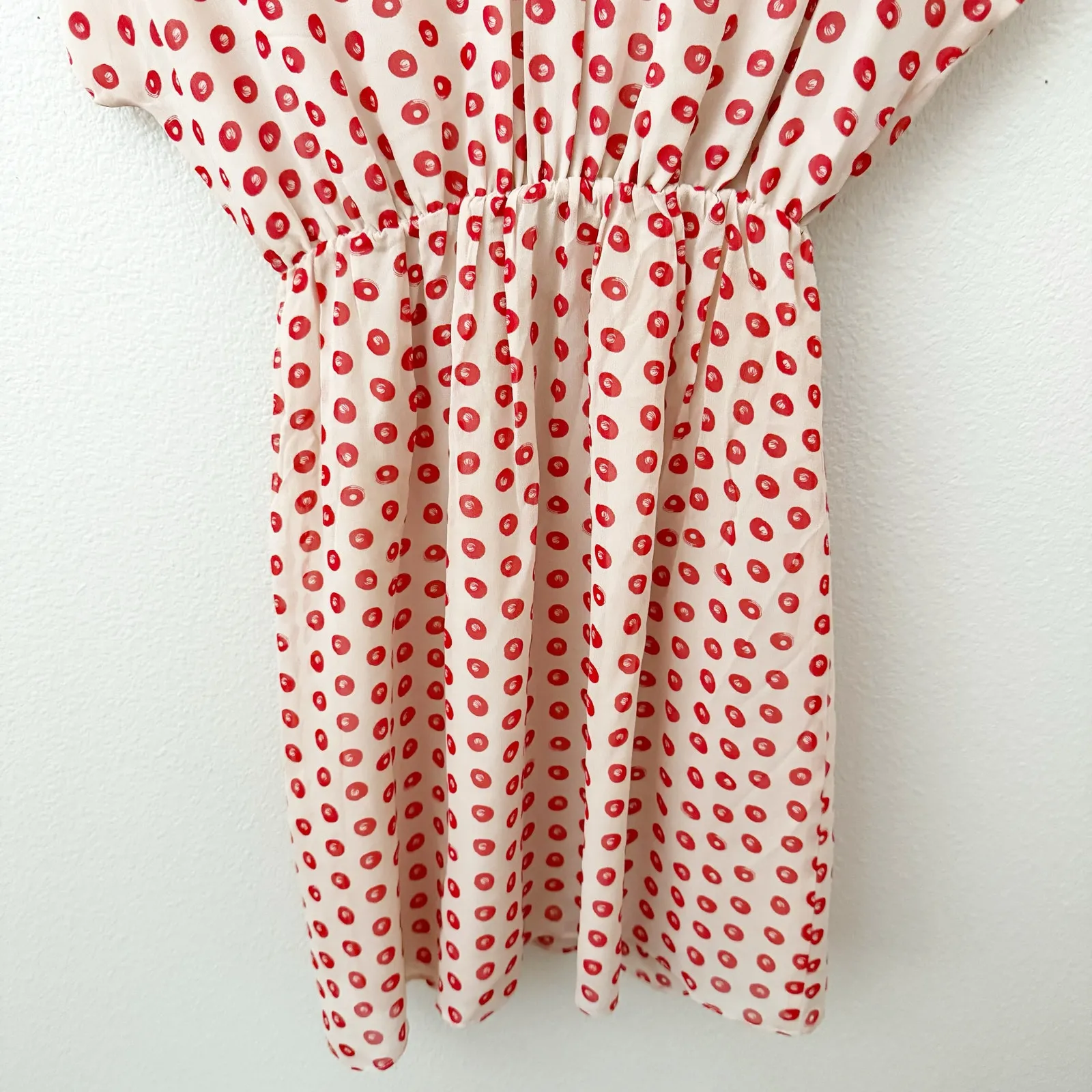 THE ADDISON PROJECT x ANTHROPOLOGIE | Collecting Dots Dress Silk Nude Red | XS - Image 7