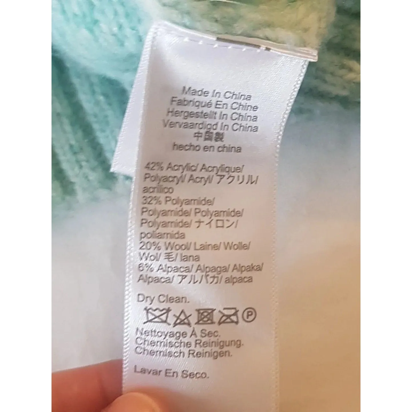 J.Crew Womens Sweater Size XS Honeycomb Balloon Sleeve Green Wool Blend Alpaca - Image 8