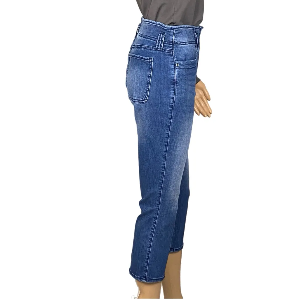 NYDJ Ami Skinny Jeans - Deep Indigo color cropped ankle great condition Size 6 - Image 4