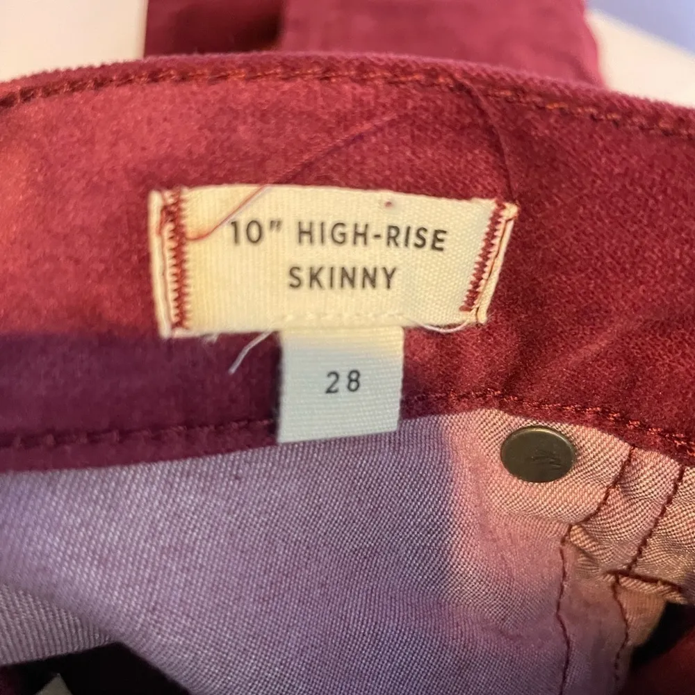 NWT Madewell 10" High-Rise Skinny Jeans in Stretch Velvet‎ Edition Size 28 - Image 9