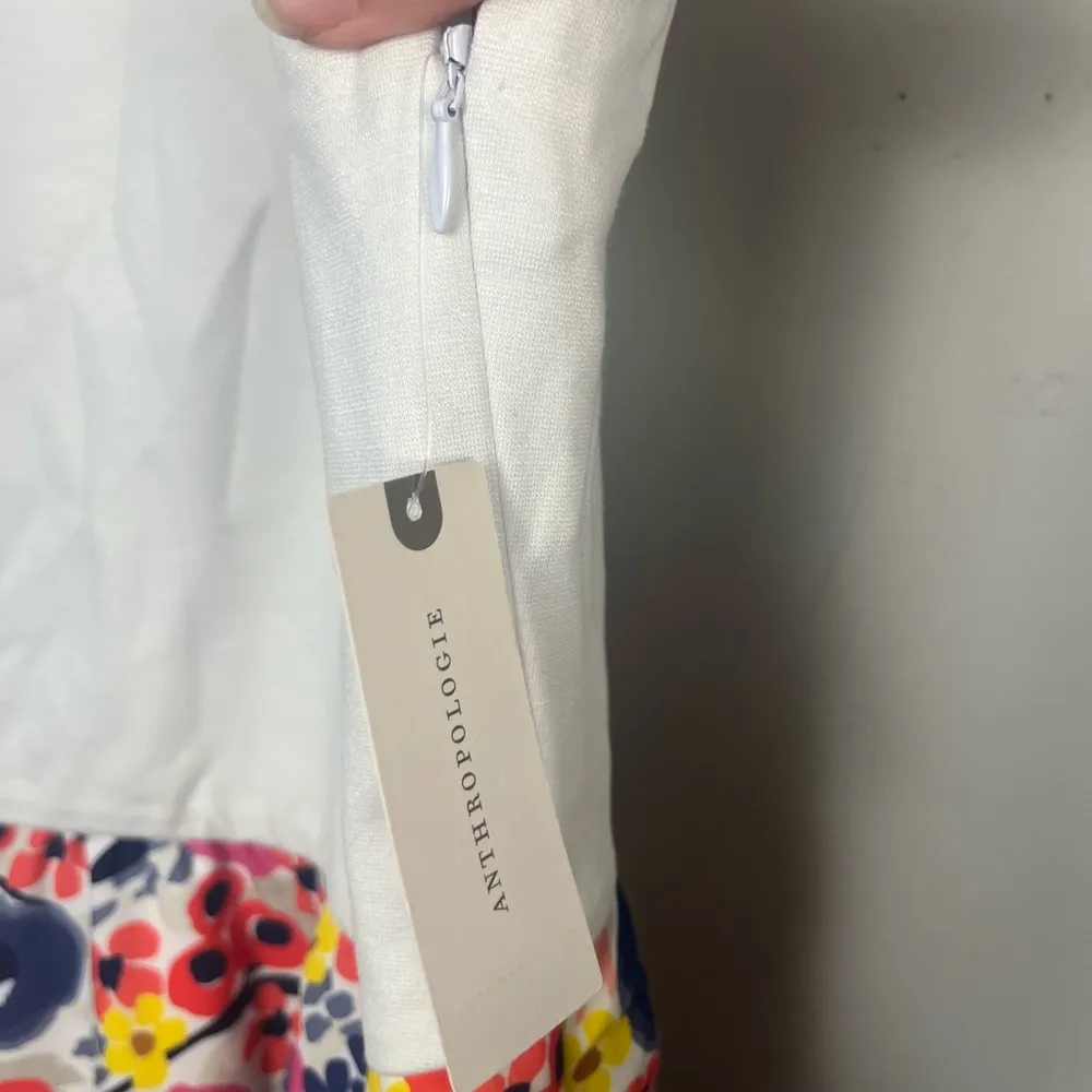 Anthropologie Hutch Bethanie Floral White Assymetric Tank Dress small NWT - Image 7