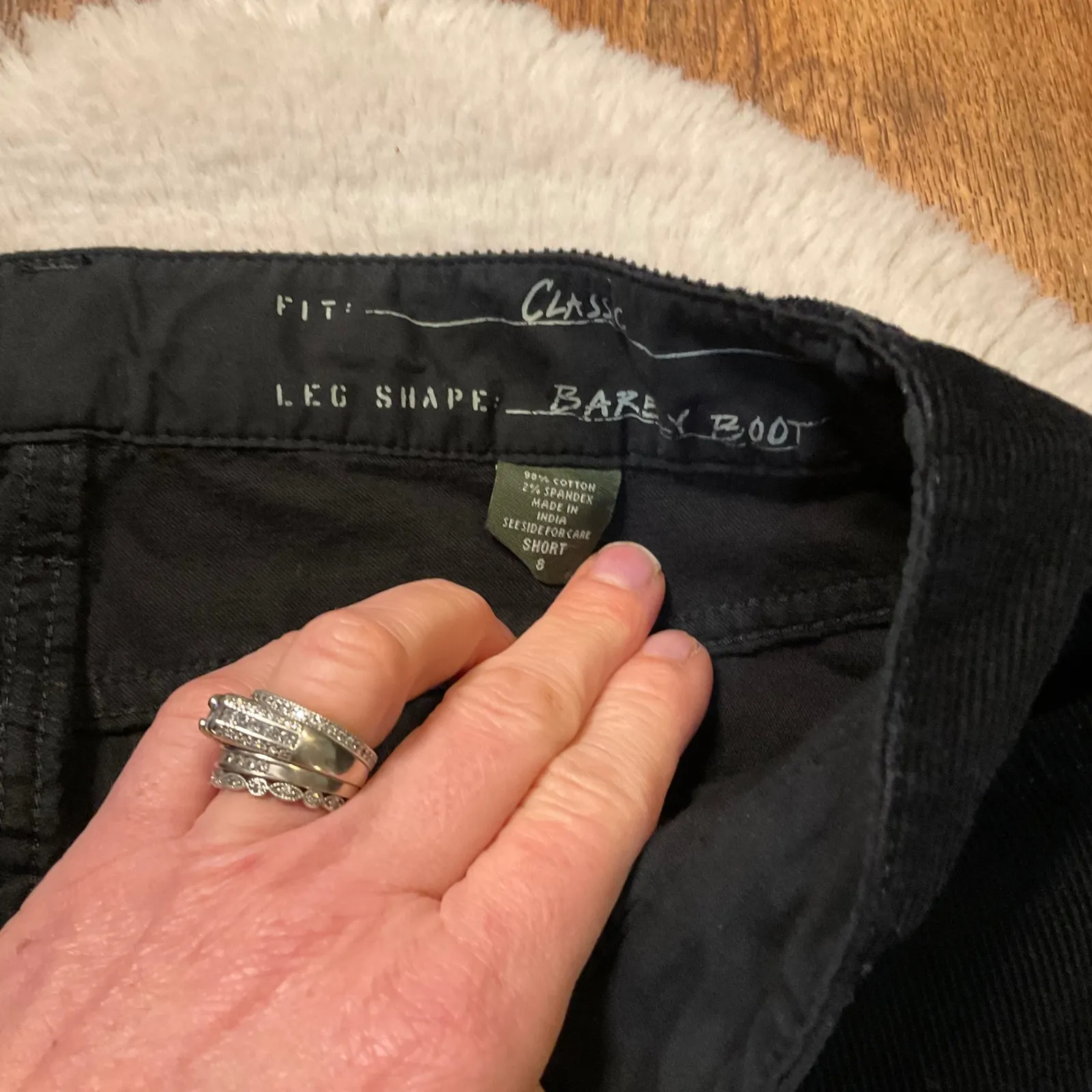 Eddie Bauer Corduroy Pants Size 8 Classic Barely Boot Cut Black - Image 3