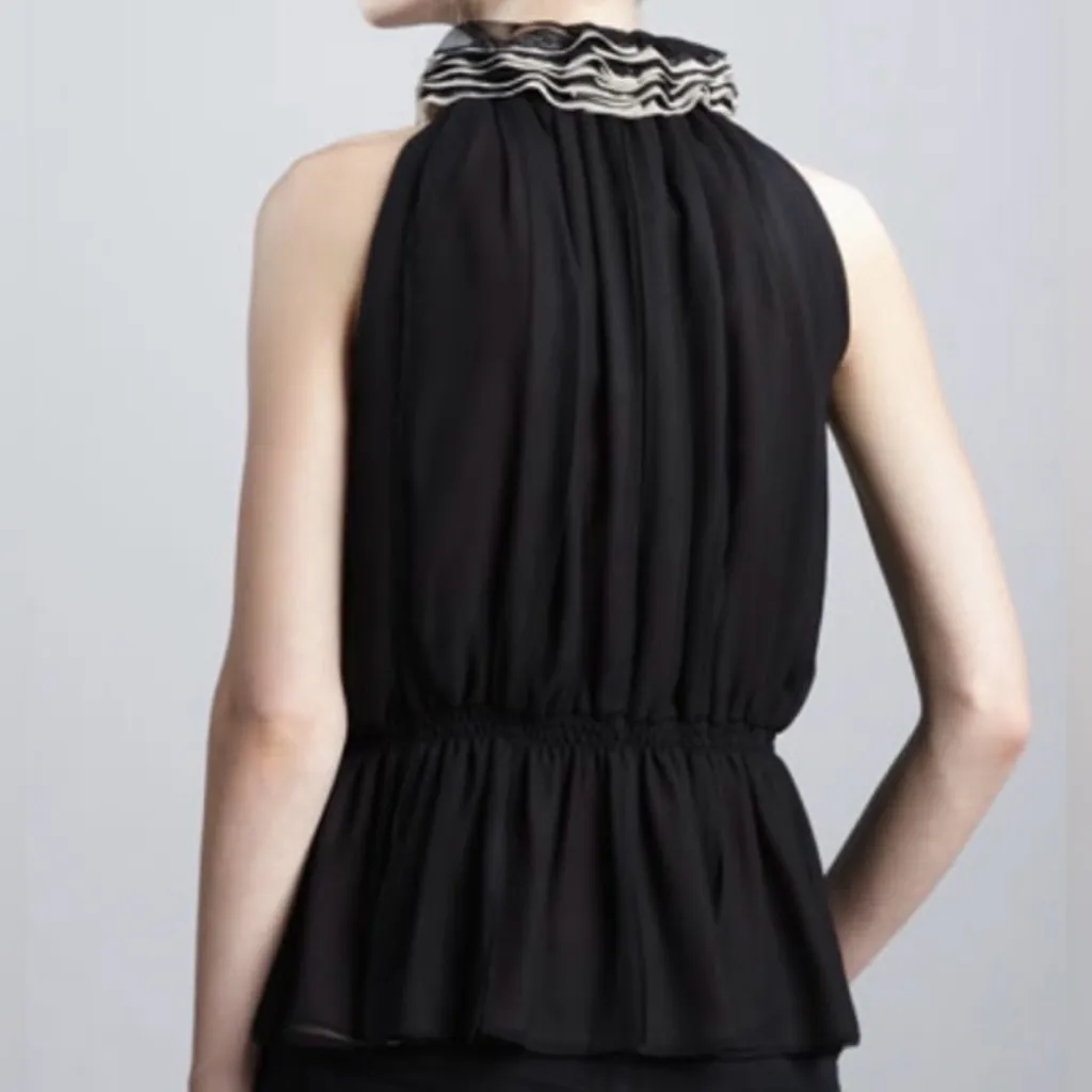 Neiman Marcus‎ Robert Rodriguez Ruffle Top Size Medium EUC - Image 2