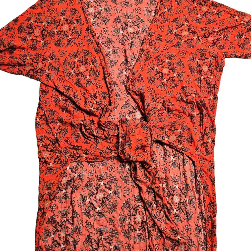 Torrid Floral Half Front Tie Kimono Size: 1/2 - Image 2