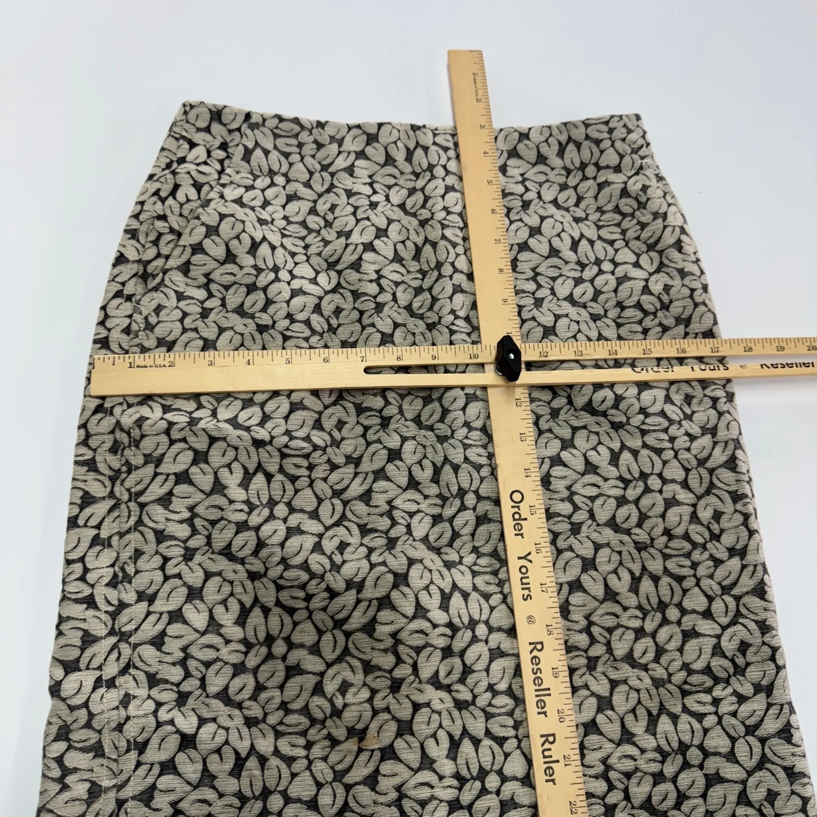 J. Crew Womens Size 2 Tan Black Pencil‎ Skirt Printed Knee Length - Image 5