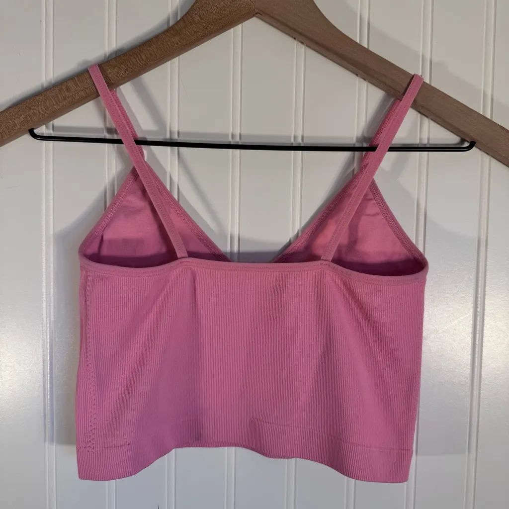 Garage Sofi Seamless V-Neck Cropped Cami Tank Bubblegum Pink Women’s Size Small - Image 4