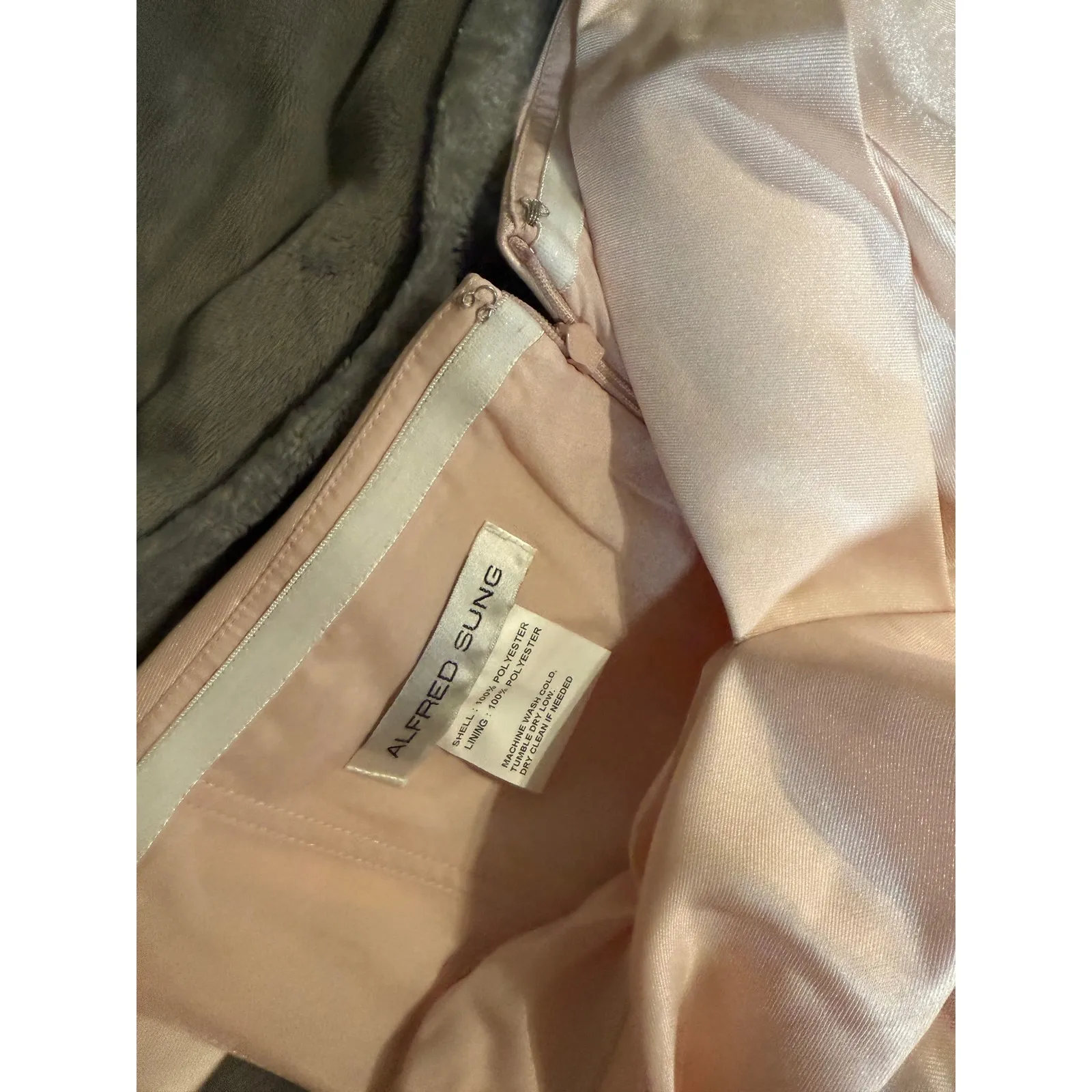 NWT Alfred Sung Size 14 OFF-THE-SHOULDER CUFF TRUMPET GOWN FRONT SLIT BLUSH Pink - Image 6