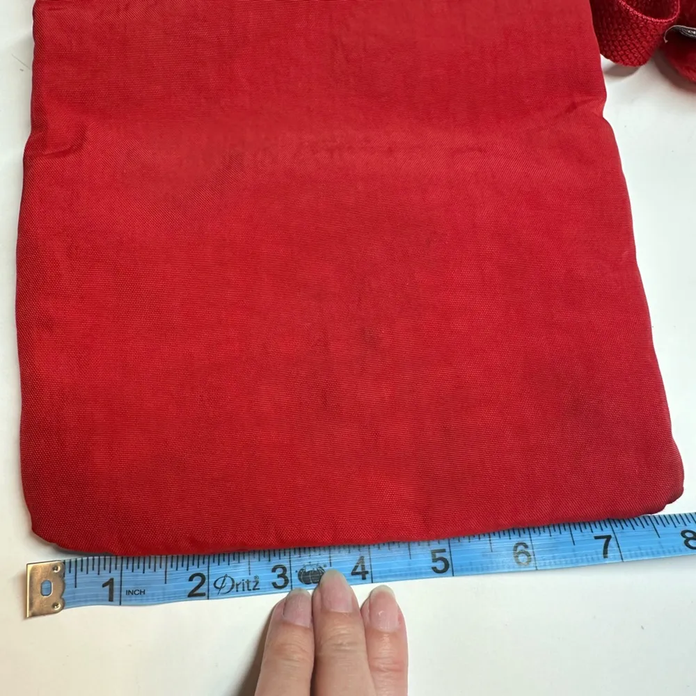 Kipling Red Crossbody Bag Small Double Outside Pockets Jaxton Gorilla Charm - Image 9