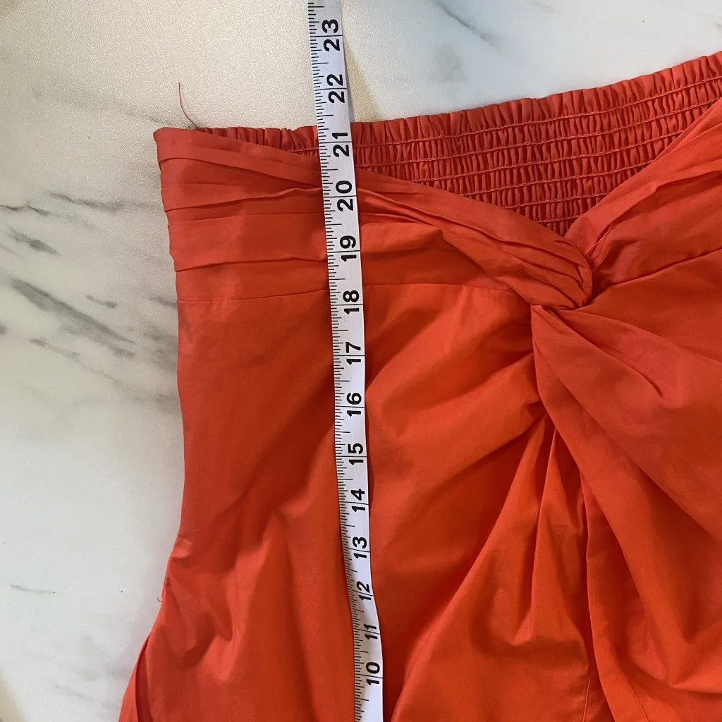 EVEREVE Women’s Orange‎ Sleeveless Sadie Twist Poplin Top Size M Preppy Classic - Image 11