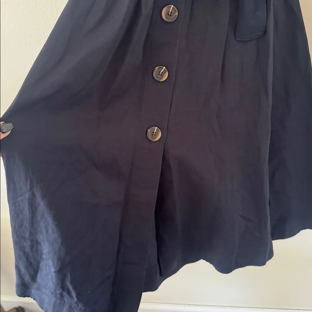 REISS HEIDI VISCOSE-LINEN BELTED MIDI DRESS IN NAVY, Size 4 , $298 - Image 9