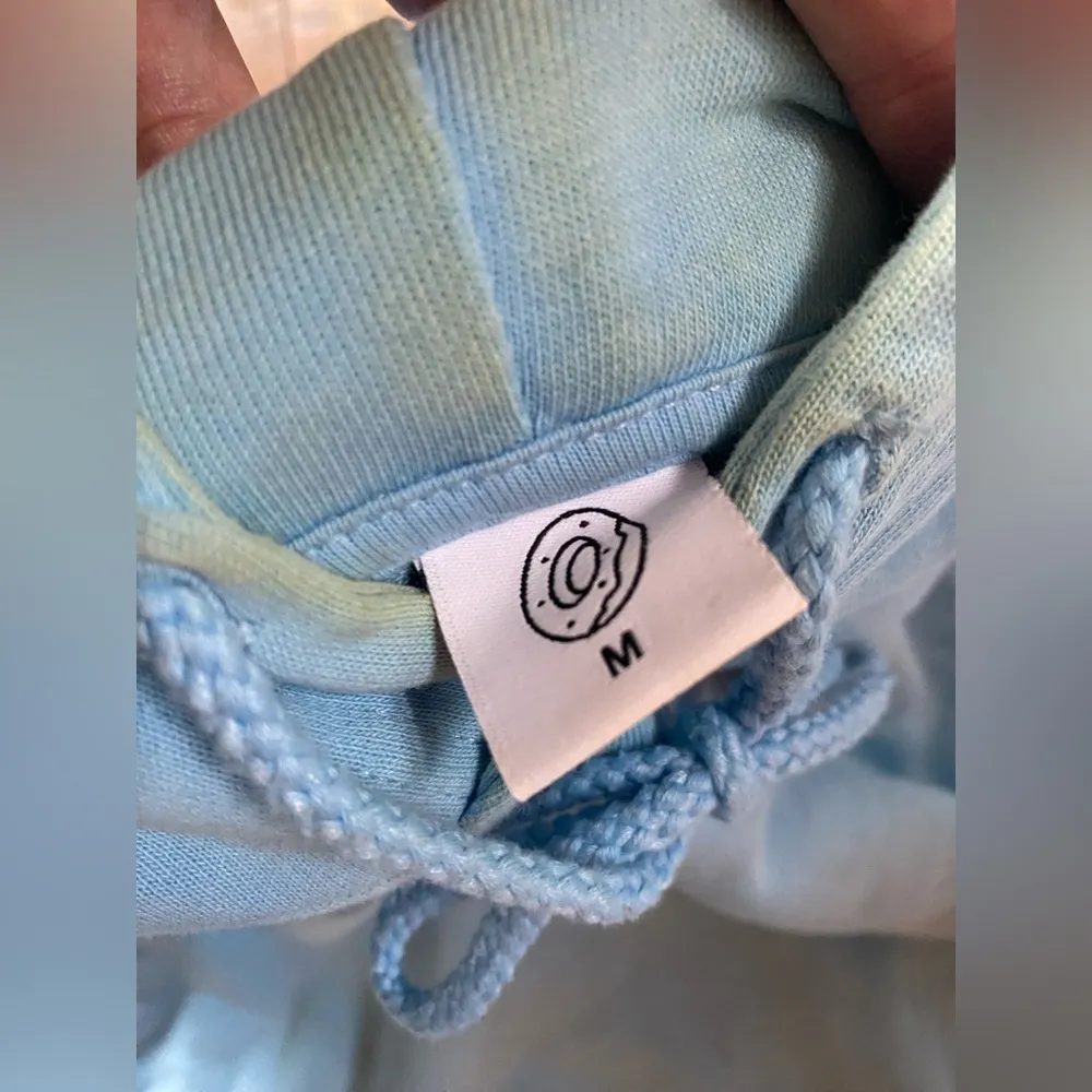 Odd Future Women’s Sky Blue Cropped Hoodie Size MD DISCOLORATION - Image 5