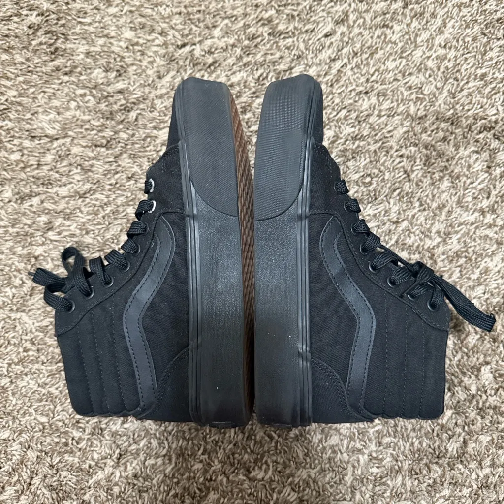 Vans Off The Wall High Top woman black tennis shoes size 7 - Image 7