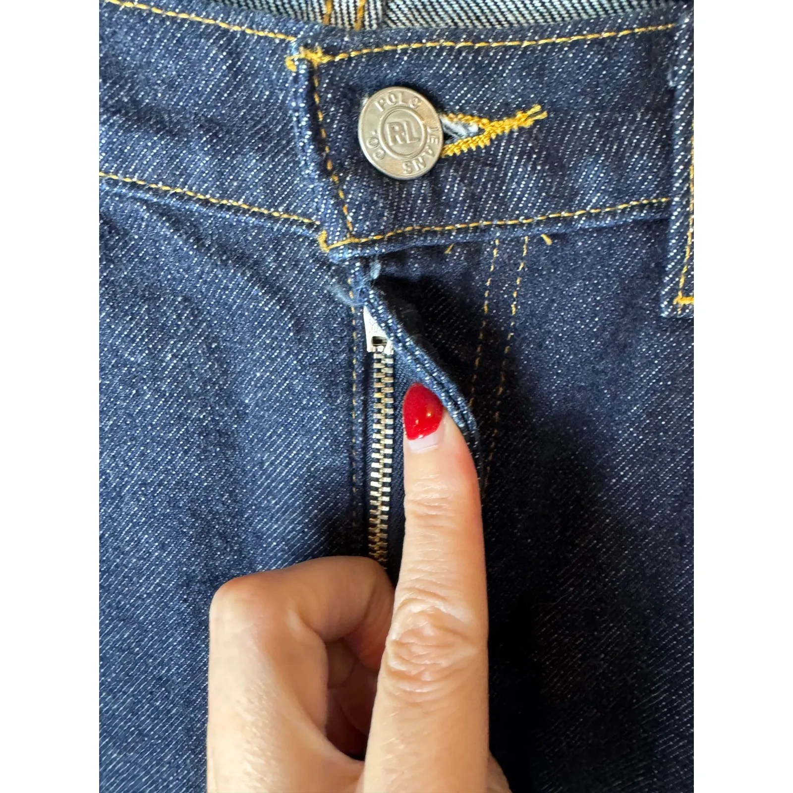 Ralph Lauren Jeans Women 14 Blue Denim‎ Dark Wash RL Flare Bootcut Preppy - Image 6