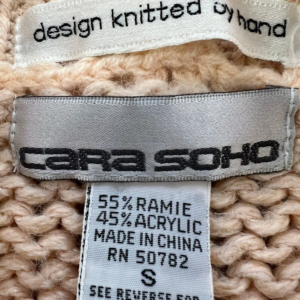 Cara Soho Knit Cardigan Small Design Knitted by Hand Button Front Button Sweater - Image 4