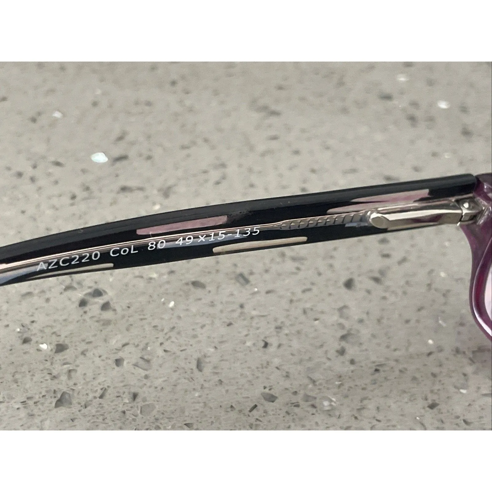 AZC220 COL 80 purple Eyeglasses Frames ONLY Rectangle Full Rim 49 - Image 6