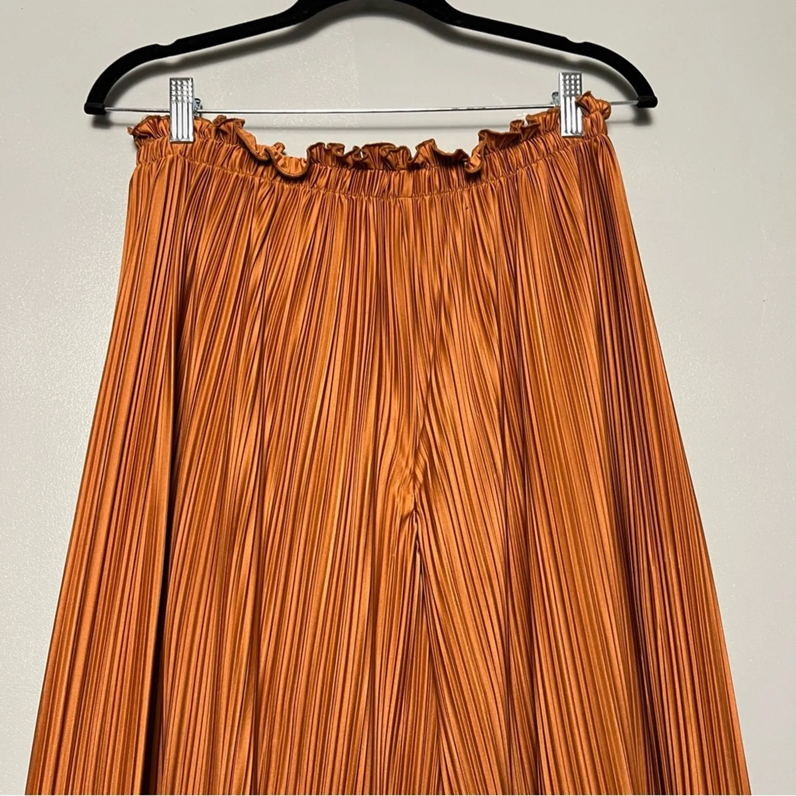 ASTR The Label Cruise Pant Wide Leg Pleated Pull On Trouser Rust Women’s Size S - Image 3