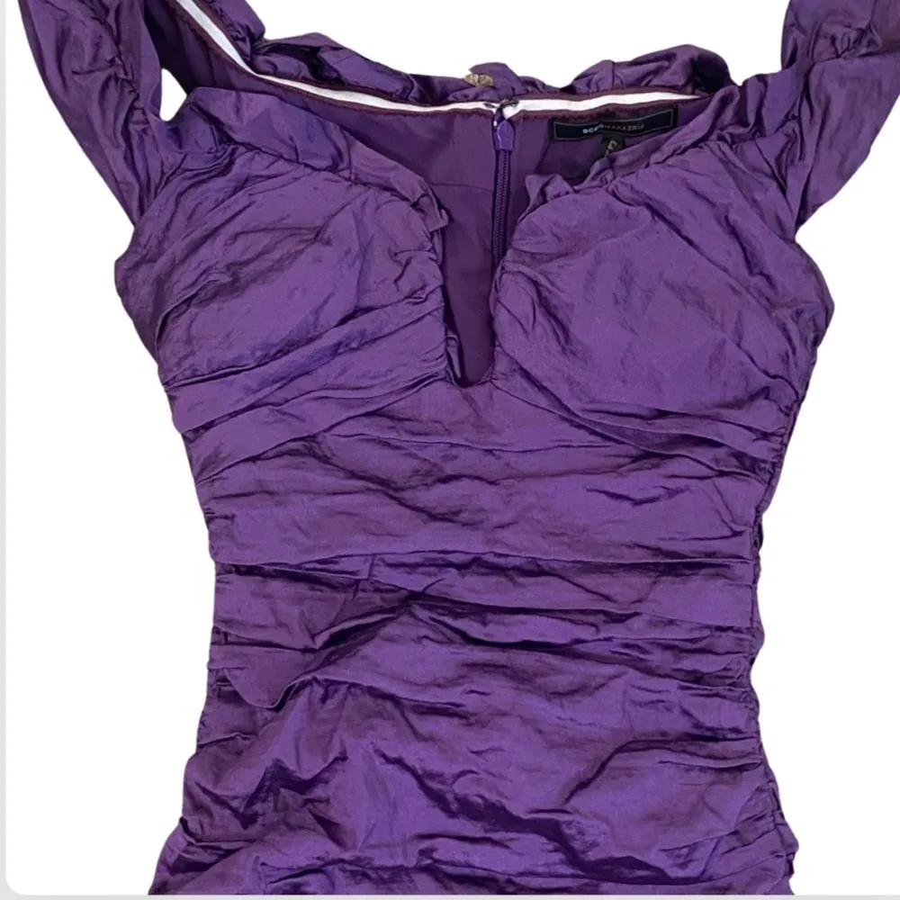 BCBG MAX AZRIA Ultra Violet Ruched Purple Prom Formal Dress 2 - Image 4