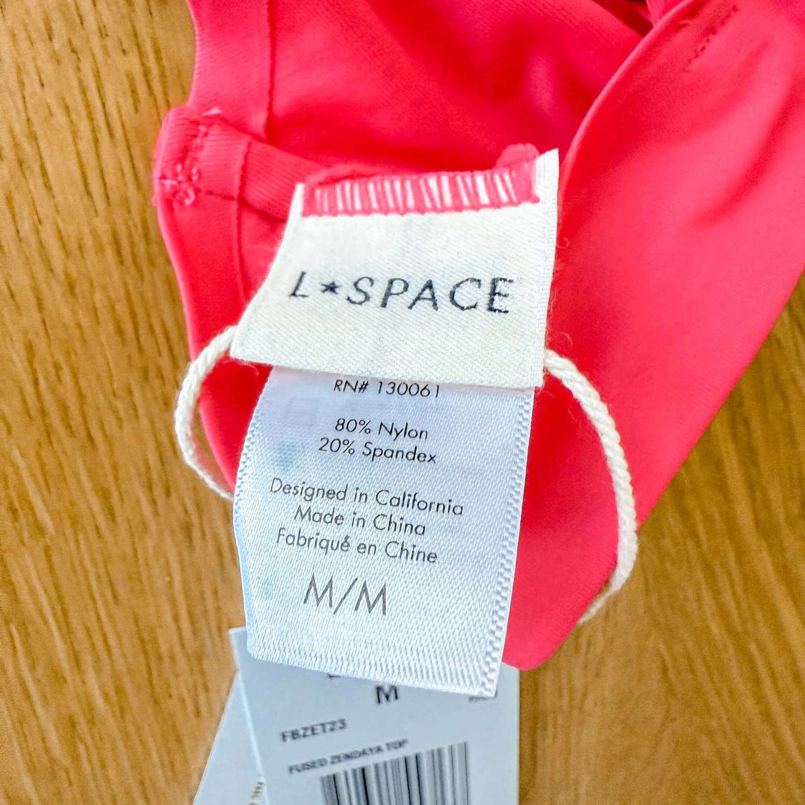 L Space Bikini Top Womens Medium Pink Fused Zendaya Color Block Barbiecore NWT - Image 5