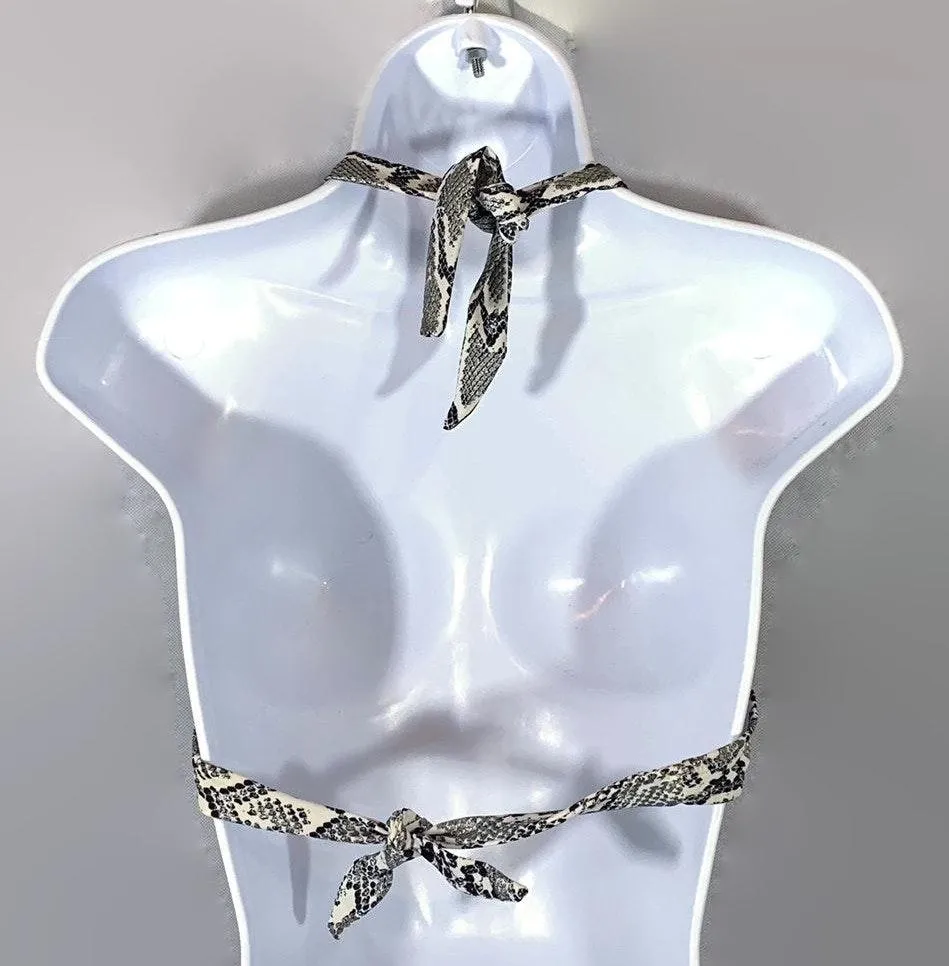 Womans Bikini Top Black And White Silver Size XSmall - Image 2