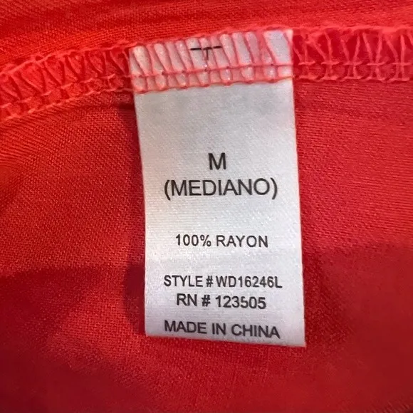 Long bell sleeve pink cold shoulder ruffle dress size medium - Image 5