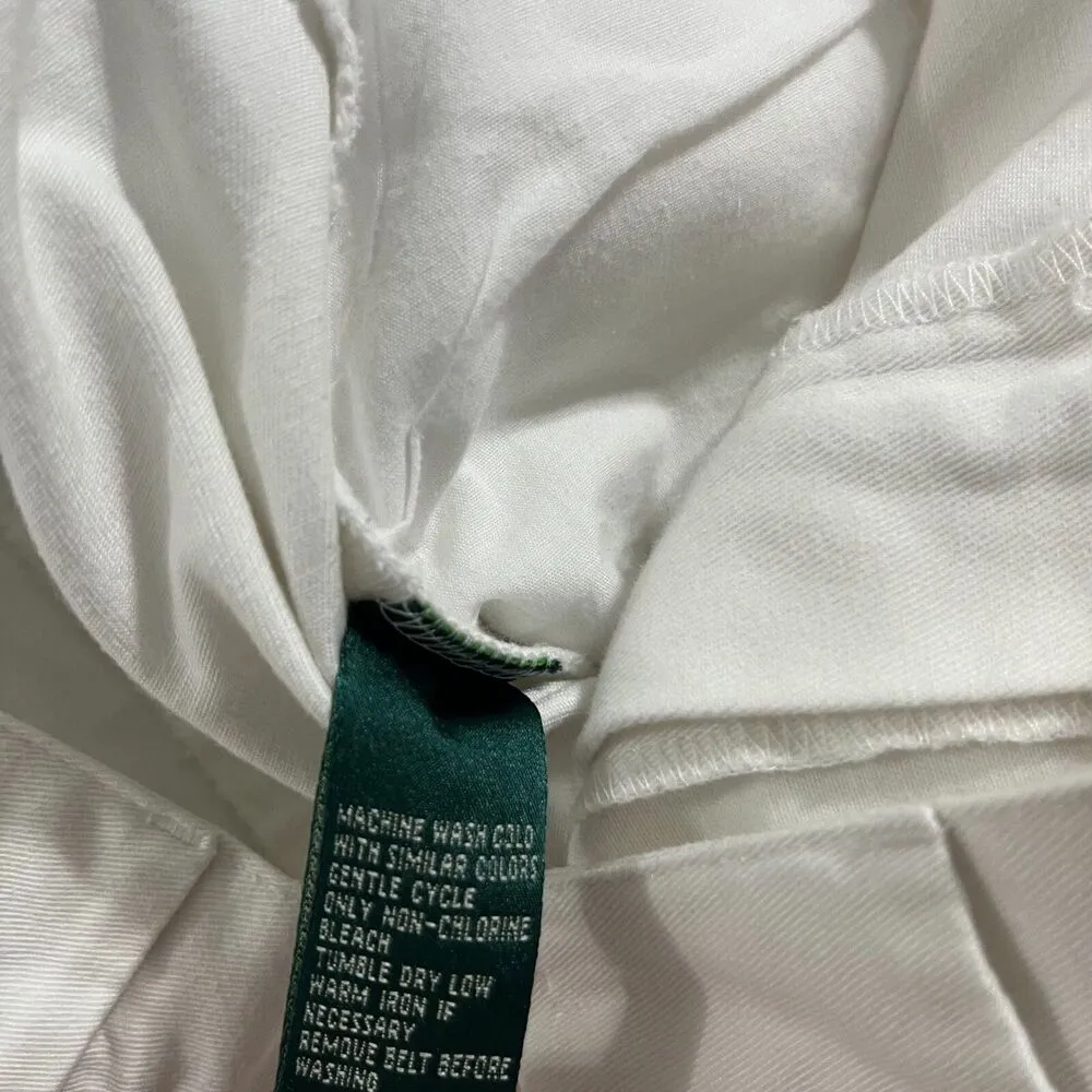 Lauren Ralph Lauren 100% Cotton White Shorts Sz 12 Women's Golf Casual Travel - Image 4