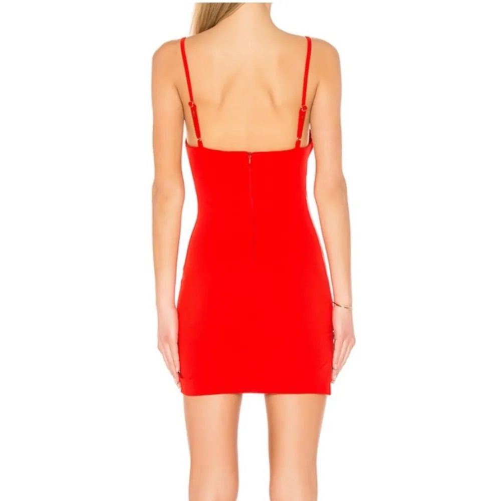 Clara Side Zip Bodycon Mini Dress Red - Image 2