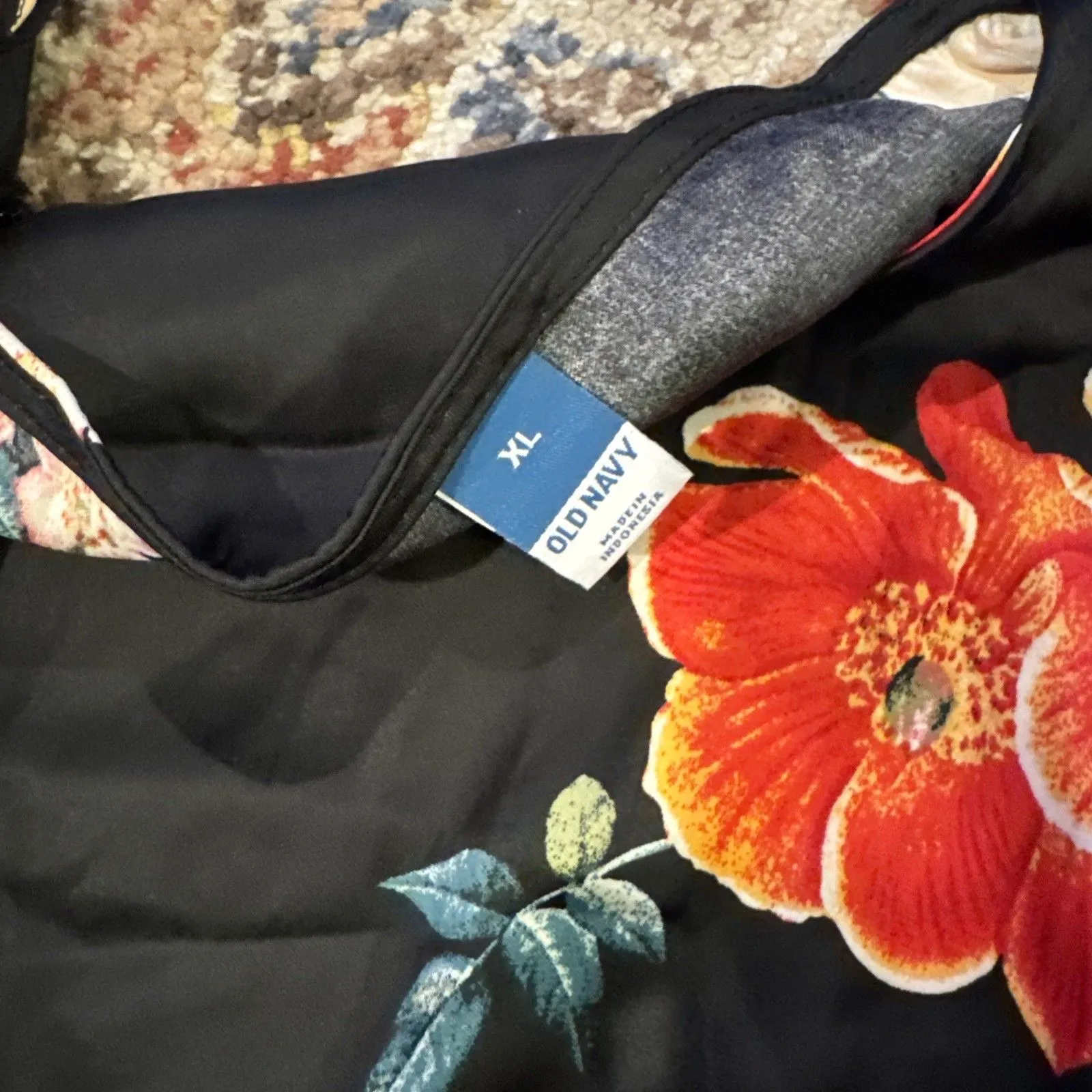 Women's Old Navy Floral Satin Cami Top Size XL Blouse Whimsy Goth Y2K Fairy New - Image 4