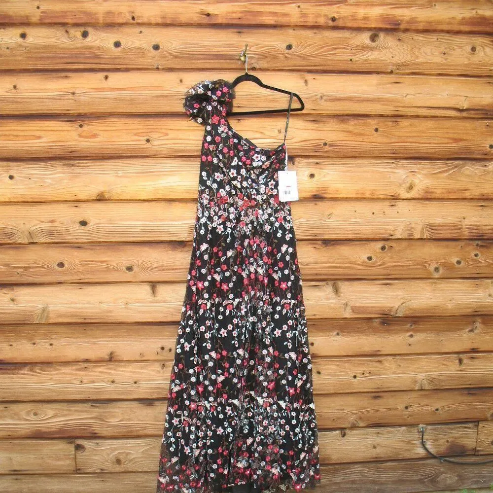 Mac Duggal 20331 EMBELLISHED RUFFLED ONE SHOULDER A LINE GOWN Black 12 - Image 5