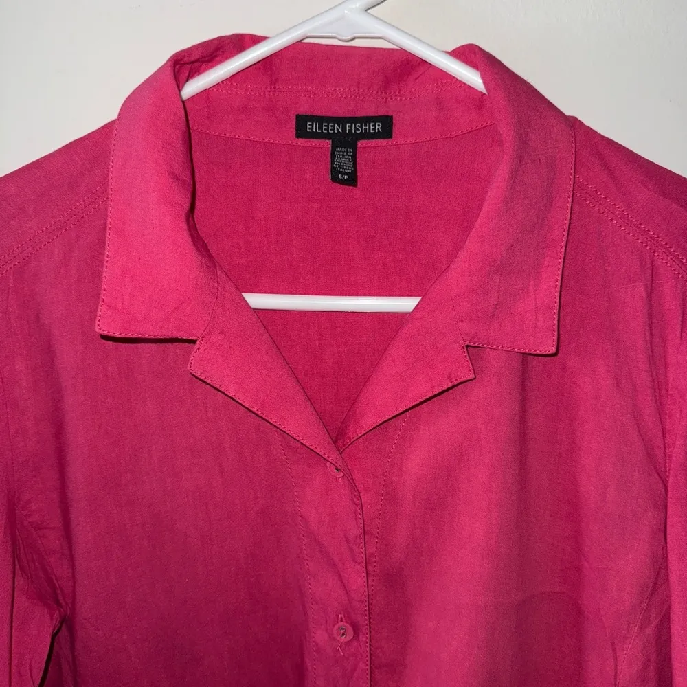 pink linen blend shirt dress. Size small - Image 4