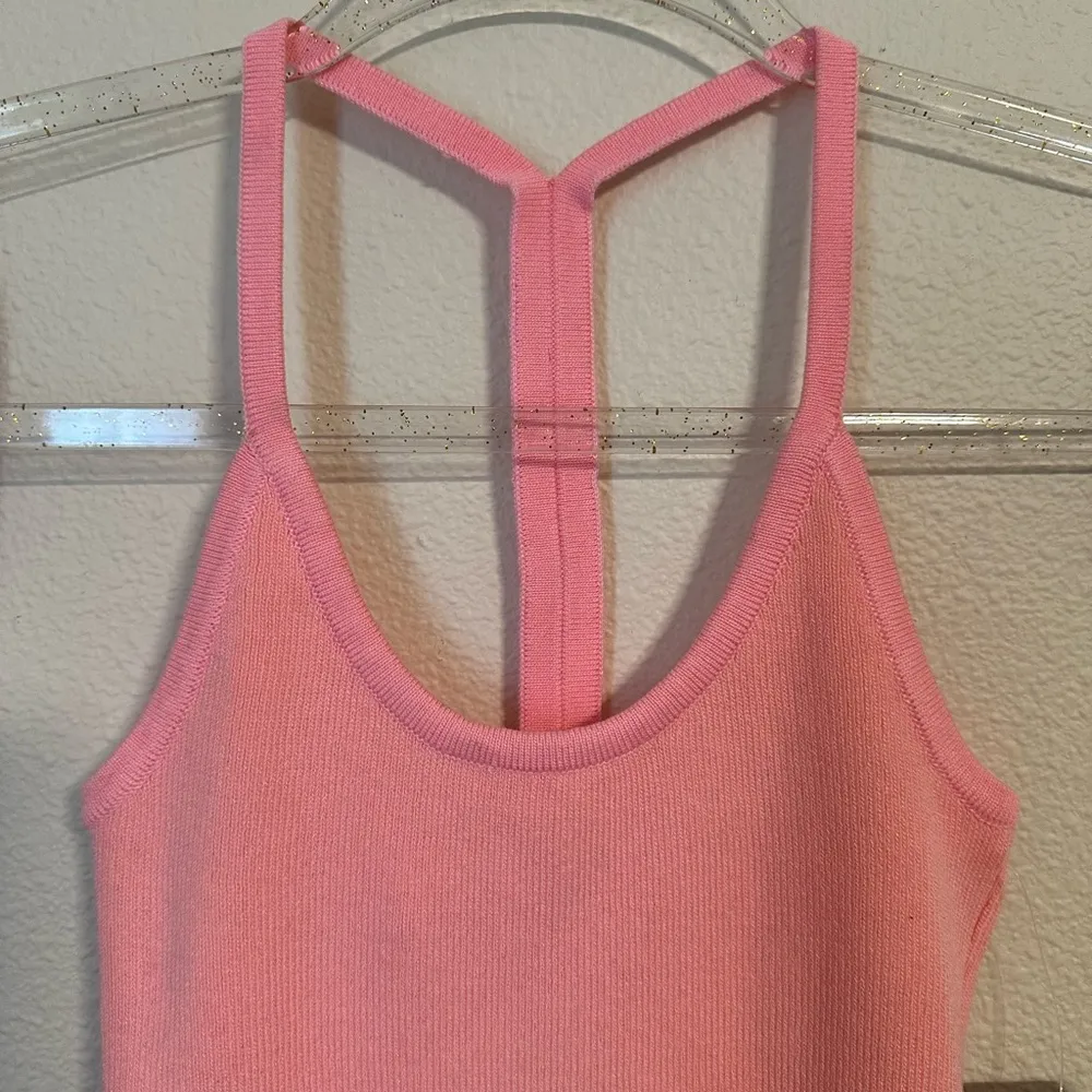 NWT WAYF 98 Pink Knit Racerback Bodysuit - Image 2
