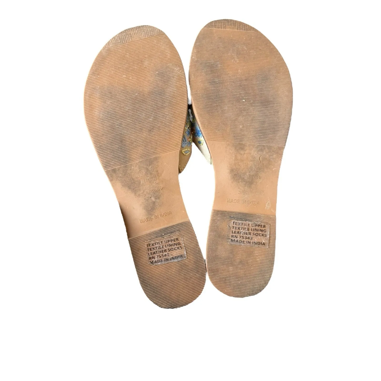 Haute Hippie Cream Embroidered Embellished Womens Flat Sandals 9.5 Fits Small‎ - Image 8