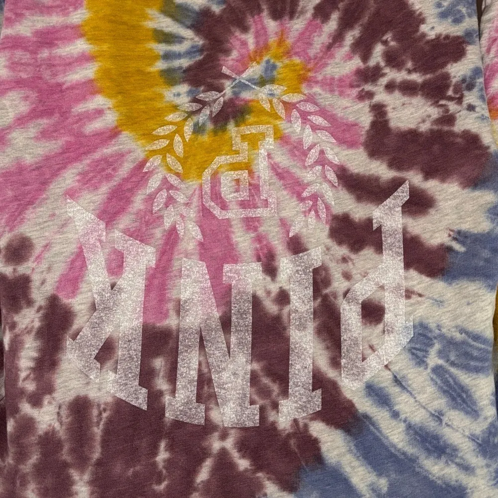 PINK Victoria's Secret Tie-Dye Oversized Varsity Pullover Size XS - Image 5