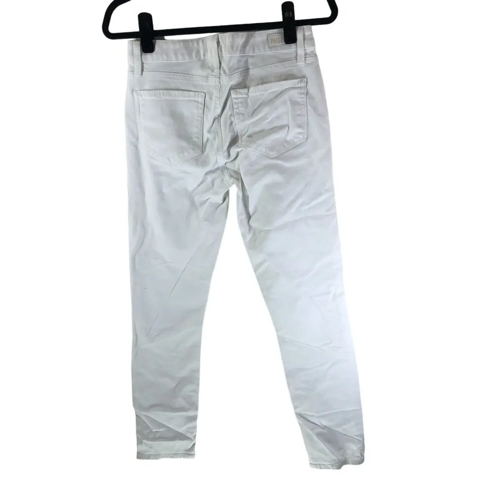 Paige Womens Skyline Ankle Peg Jeans Crisp White Denim Size 27 - Image 2