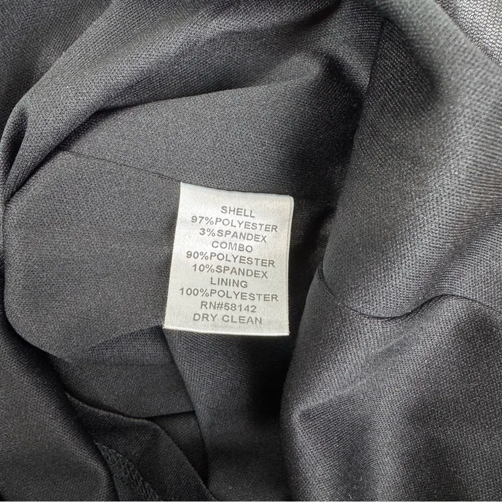 NWT Maggy London Silver Metallic Black Sheer Overlay Dress Ruched Side Boat Neck - Image 6