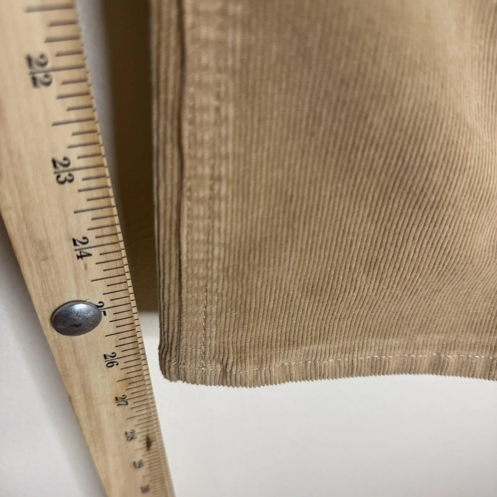 J.Crew Pants Womens 29 Khaki Corduroy 5 Pocket Bootcut Flare Zip Fly Beige - Image 8