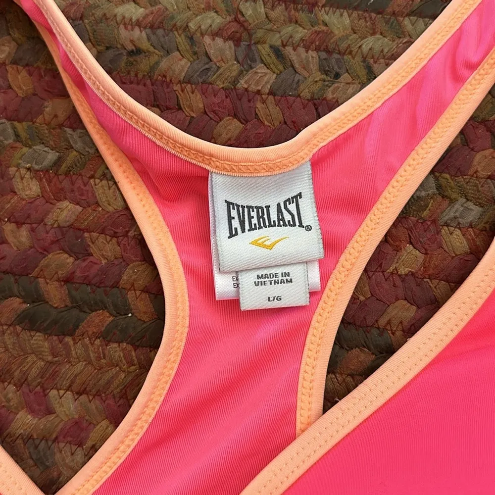 EVERLAST PINK & ORANGE NEON ZIP UP SPORTS BRA - Image 2