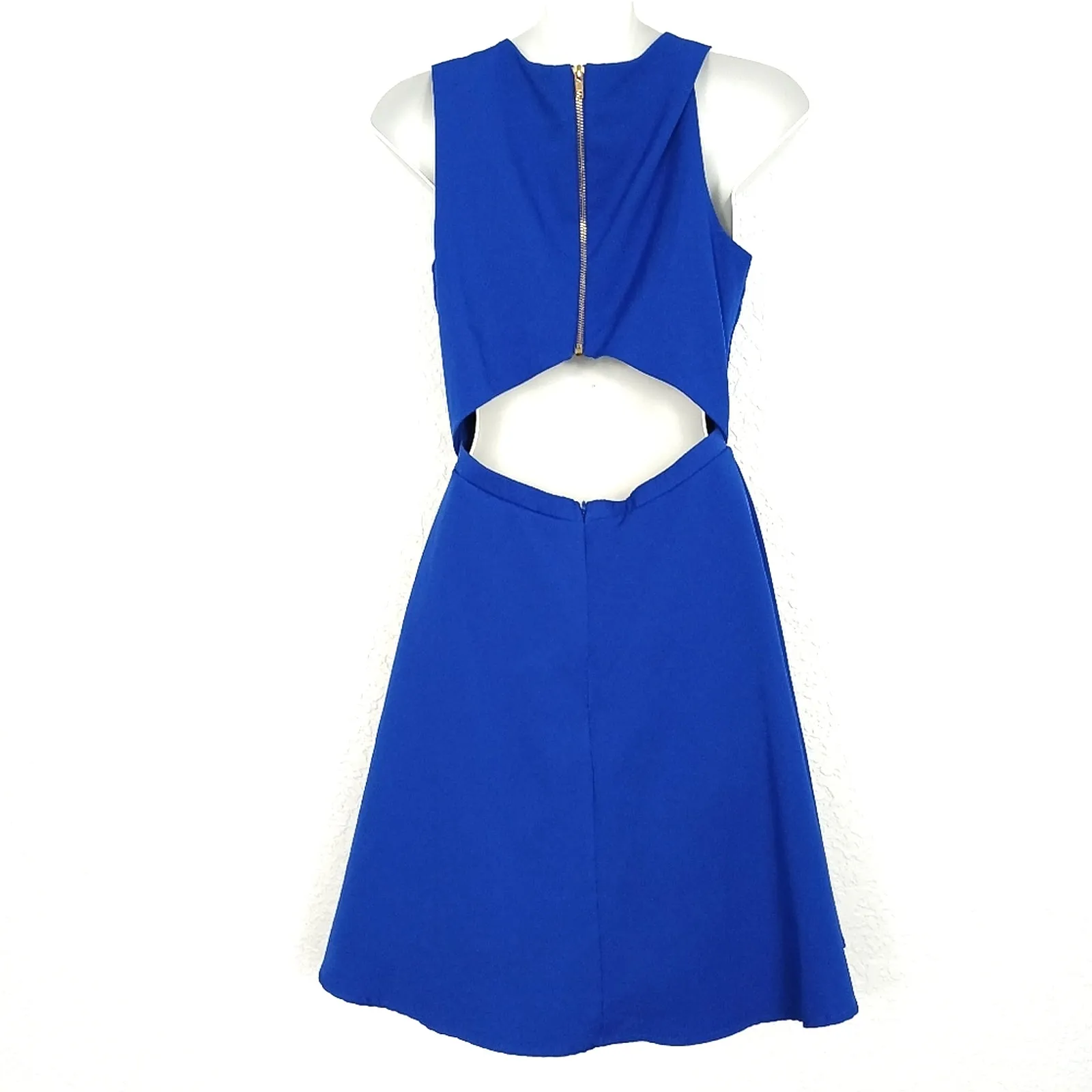 Lulus Just Us Royal Blue Cut Out Skater Dress Size S - Image 5