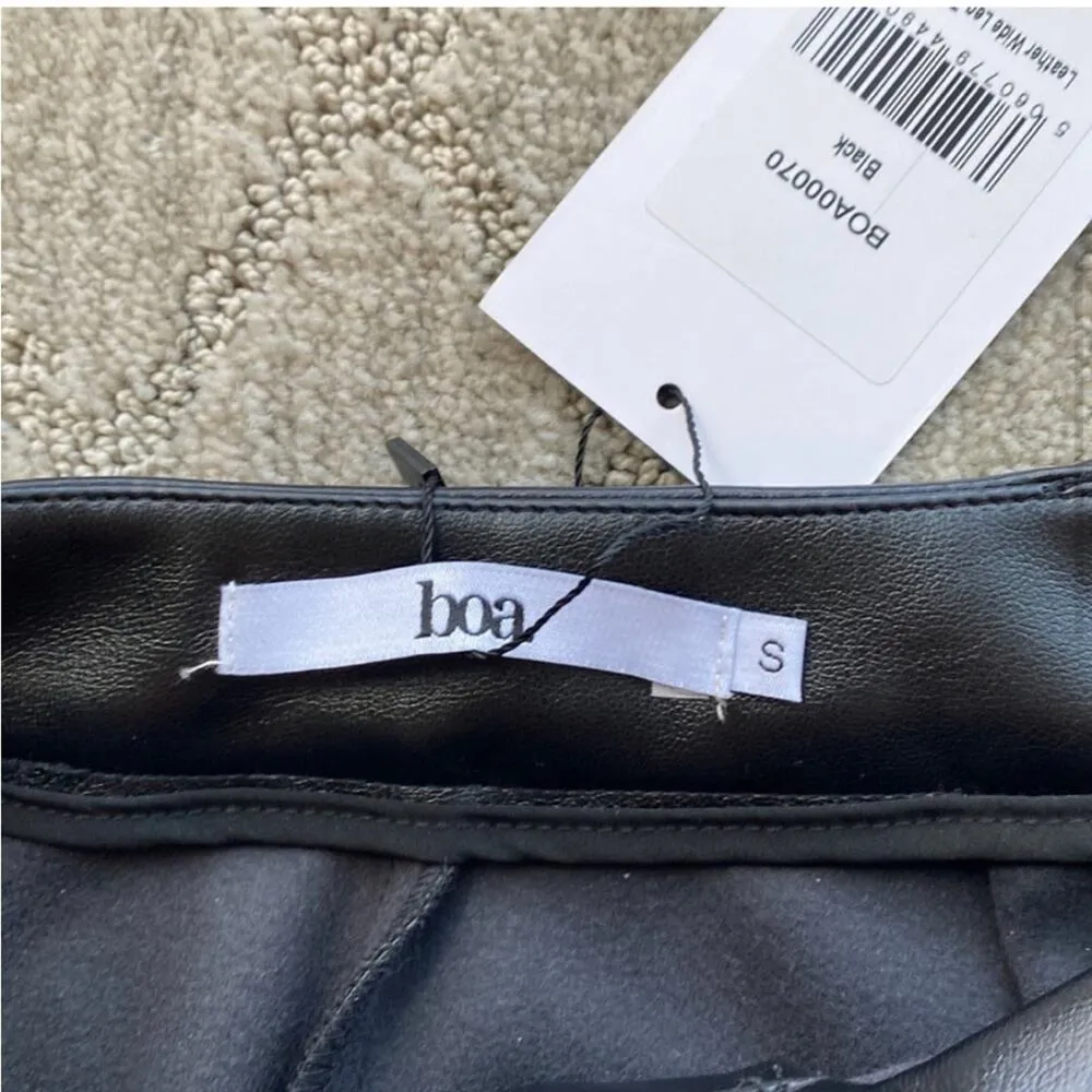 boa. High waisted wide leg faux leather vegan black pant concert date night girl - Image 6