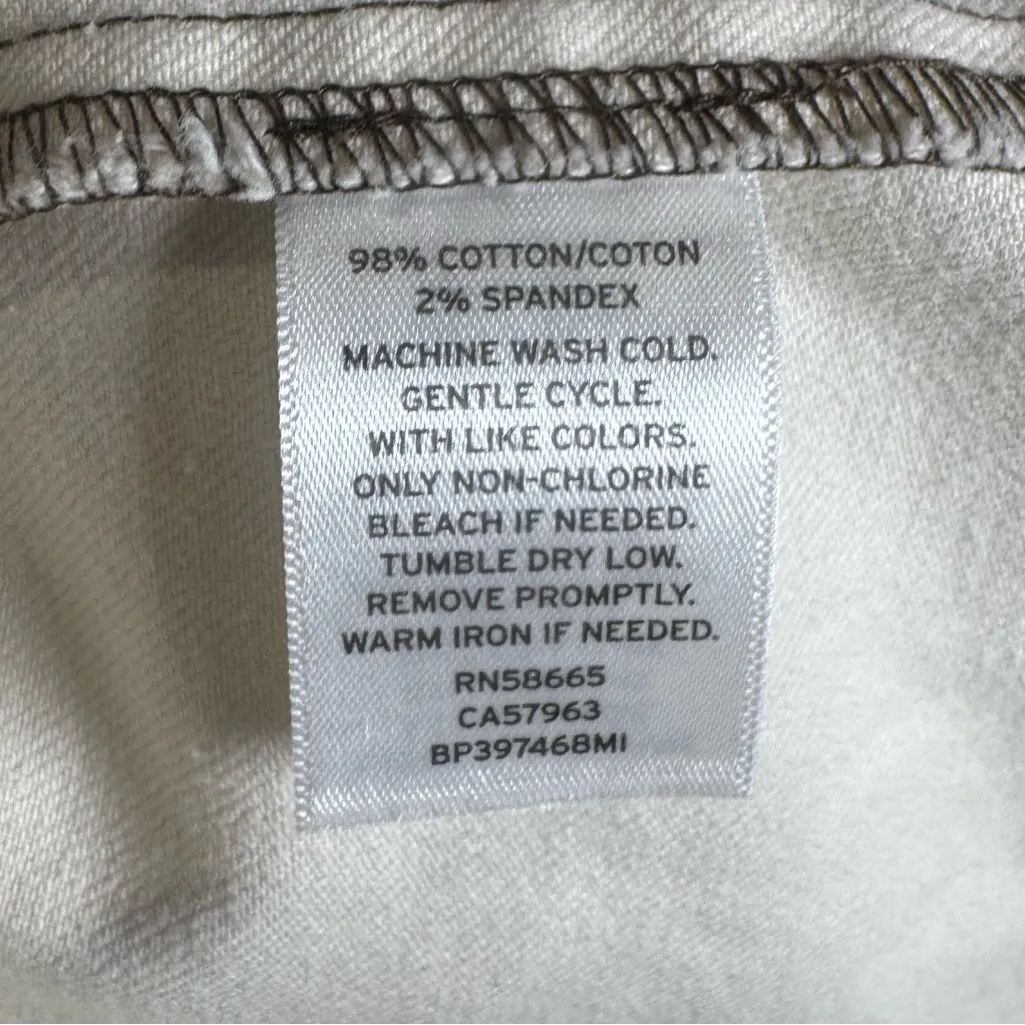 BP off white denim jacket with brown stitching size XS - Image 6